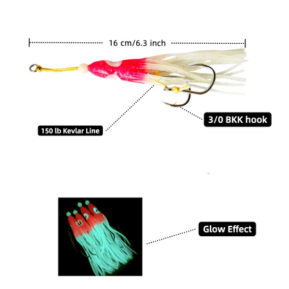 4 Pack Glow Squid Skirt Rig
