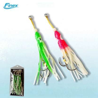 4 Pack Glow Squid Skirt Rig