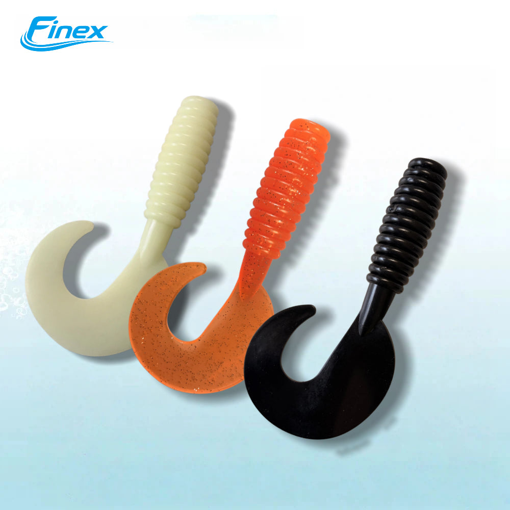 3 Pack Large Size Curly Tail Grub – Natural Swimming Soft Bait